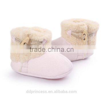 Baby Shoes 2017 Pink Red Khaki Infant Shoe Warm Puzzy Cute Snow Boot photo-5