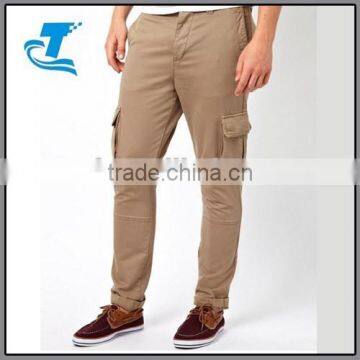 Khaki Mens Cargo Pants With Side Pockets photo-2
