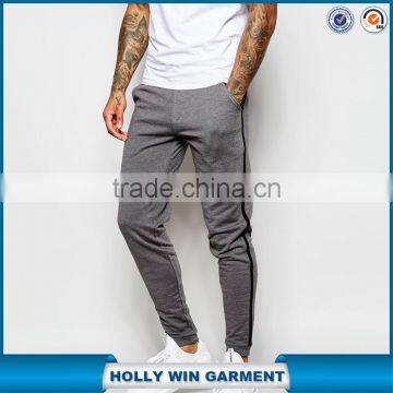 Mens skinny jogger pants men with stripe in gray wholesale