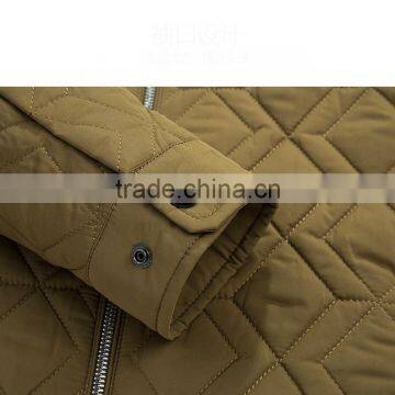 Mens Classic Stand Collar Quilted Jacket With Elbow Patch photo-3