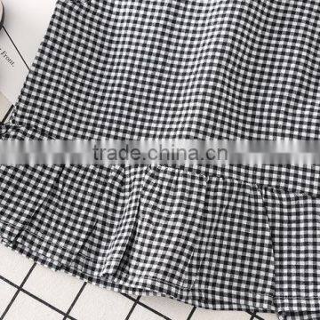 Stylish Baby Girl Clothes Gingham Shirt And Shorts Matching Clothing Set Outfit photo-4