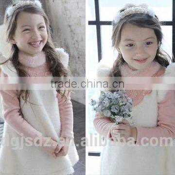 korean style frozen frock for baby girl cute children winter dress with caroset