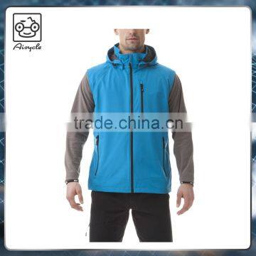 Hot sale men vest jacket fleece sleeveless detachable hood