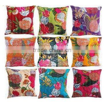 Indian Handmade Kantha Cushion covers , cotton/boho/ hippie/chic/ housewarming gift/ birthday gift/ banjara
