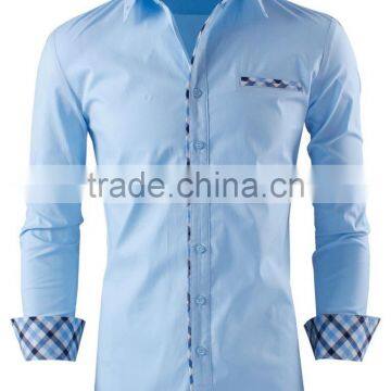 Mens Premium Casual Inner Contrast Dress Shirt photo-3