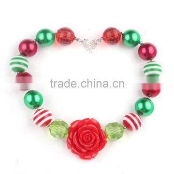 Wholesale 2015 Baby Girls Christmas Bubblegum Bead Necklace