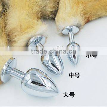 Funny alternative toys men and women with metal dog tail fox tail point back room anal