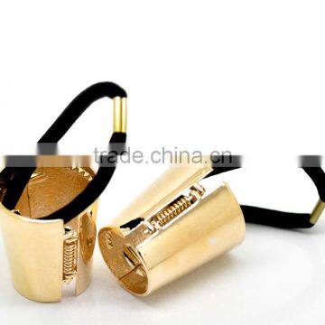 High Quality Accessories 1PC Gold Plated Alloy Circle Ring Hair Band Cuff Wrap Ponytail Holder photo-2