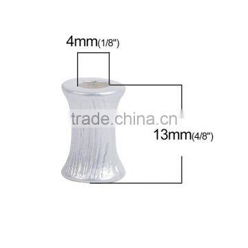 Zinc Based Alloy Spacer Beads Bobbin Matt Silver photo-2