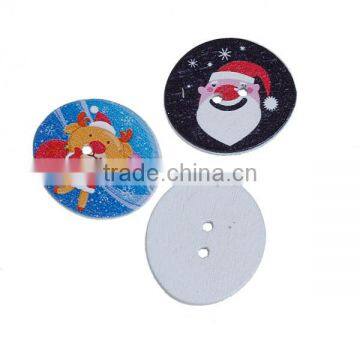 Wood Sewing Buttons Scrapbooking 2 Holes Oval At Random Christmas Pattern photo-3