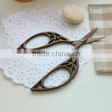 Vintage Bronze Scissor Hollow Scissors Handmade Art Sewing Scissor photo-5