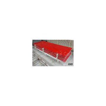 Red Polished Composite Acrylic Solid Surface Stone Slab Acid Resistant