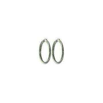 Stainless Steel Cable Hoop Earrings Inner Diameter 30mm, E019 Stainless Steel Hoop Earrings For Anni