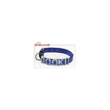 DIY Personalized PU Leather pet collar for dog with 8mm customized rhinestone dog collars