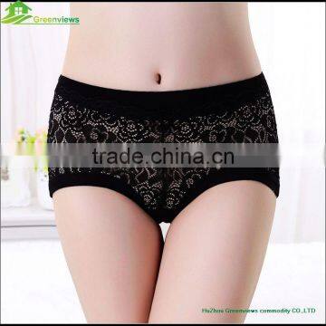 Soild Color Sexy Lace Ladies Women Underwear Panties Bamboo Women Brief Underwear