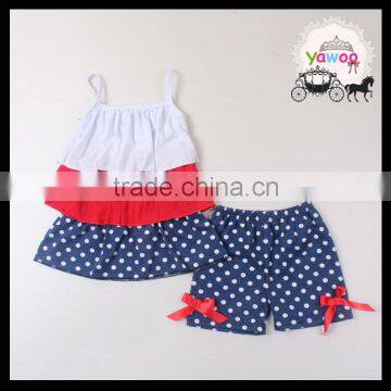 2016 New Designs Elastic Waist Red Stripe Baby Girls Shorts 4th of July Icing Shorts Kids Independence Day Wear photo-5