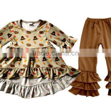 2017 Children Halloween Clothes Wholesale Chevron Fall 2pcs Outfit Baby Winter Clothing photo-4