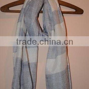 Scarf Using Indigo Cotton & White Viscose photo-3