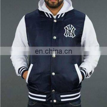 Satin jacket with hood/College Jacket/Varsity Jacket