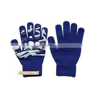 Acrylic Printed Knitted Magic Glove,pink Cotton Gloves,stretch Cotton Gloves,colored Cotton Gloves,black Cotton Knitted Gloves photo-6