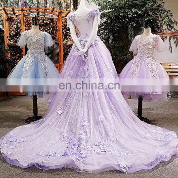 LS00168 short purple baby girls dress latest designs flower girl children evening dress