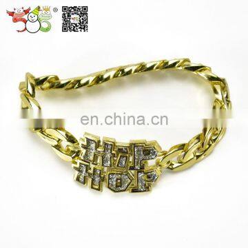 Plastic Golden Glitter Hip Hop Bracelet