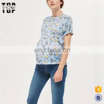 Alibaba china floral print women maternity clothing wholesale t shirt