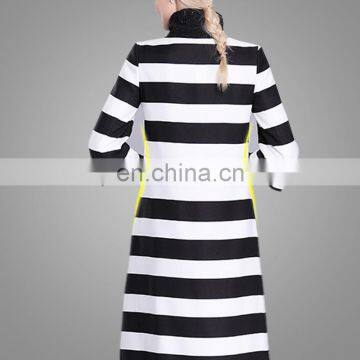 2016 Spring New Women Wind Coat Fashion Stitching Striped Euramerican Ladies Coat Wholesale Apparel photo-6
