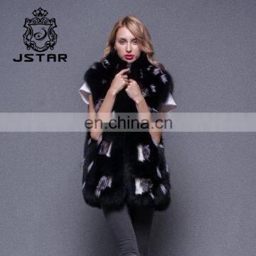 New arrival genuine real silver lady winter warm fox fur vest