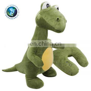 Convertible 2 in 1 memory foam neck pillow Custom kids stuffed animal soft plush dragon dinosaur u shape travel pillow