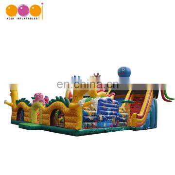 AOQI amusement park inflatable undersea fun city, inflatable obstacle course