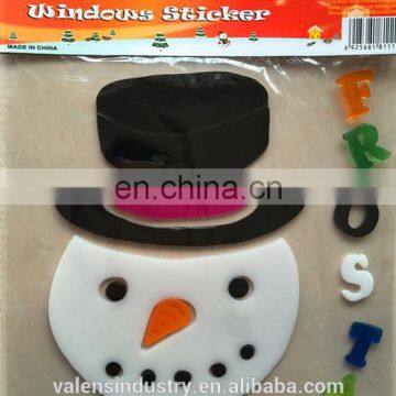 OEM Wholesale Customized Design Magic Removable Santa Claus Christmas Tree Jelly gel Glass Window Sticker Decoration