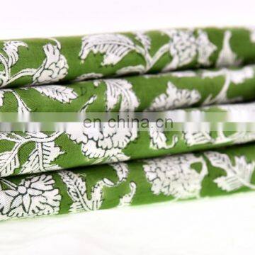 Indian Latest Floral Design Hand block Print Fabric Crafting For Dress Beautiful Running Cotton Fabric By Meter