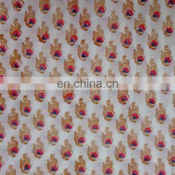 Indian Block Print Fabric Handmade Designer Floral Textile Fabric Jaipuri Fabric