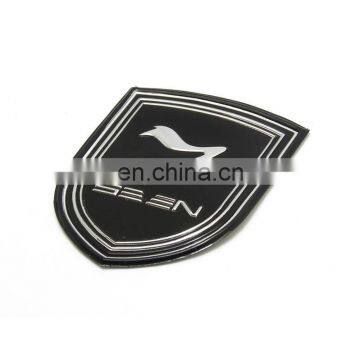 Casual Jack real leather badge tag for clothing,black color leather Logo by silk-screen white color then hot stamp.