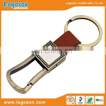 Logoson leather keyring custom leather keychain