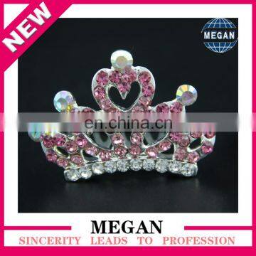 Cheap kids Rhinestone hair combs middle heart wedding hair slide comb