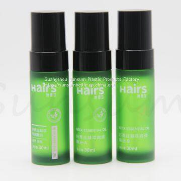 30ml Cosmetic Plastic Thick Wall Lotion Green Color Frosted Bottle