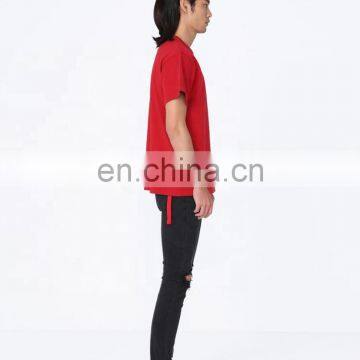 DiZNEW 2020 European and American Mens Vintage Pullover Organic Cotton t Shirt Red photo-5