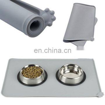Waterproof Pet Food Mat Easy Washing Solid Color Silicone Pet Feeding Pad Pet Bowl Drinking Mat photo-2