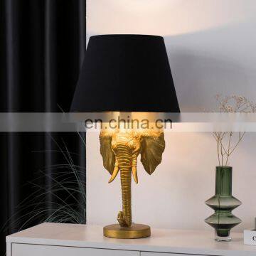 Luxury Gold Hotel Bedside Lamp Bulk Cheap Unique Elephant Table Lamp Reading Lamp photo-3