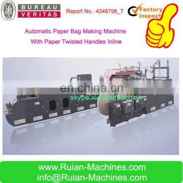paper shopping bag making machine with handles inline
