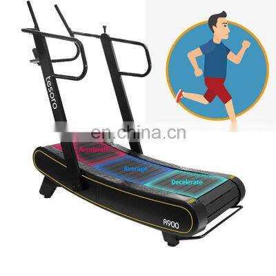 China curved Treadmill & air runner  hot sale running machine gym exercise equipment for commercial use with good treadmill belt