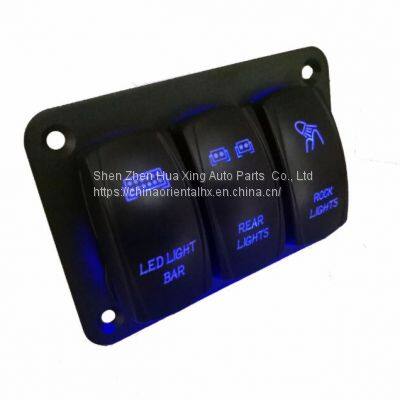 12-24V Radium Carving Pattern 3 Rocker Switch Panel photo-3