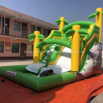 cheap commercial inflatable slide with pool