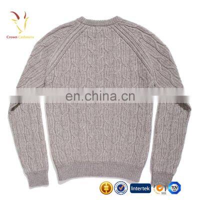 Mens Cable Knit Pure Cashmere Sweater Casual Warm Sweater photo-2
