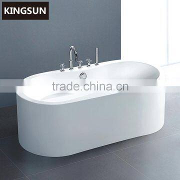 Indoor White Oval Freestanding Soaking Clear Acrylic Bathtub