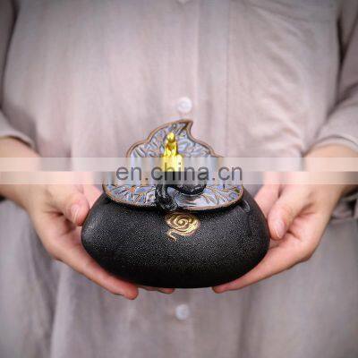 Personal Portable Indoor Small Luxury Black Hotel Pottery Antique Metal Colored Ashtrays