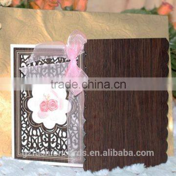 Ideal Laser Cutting Fancy Design Wooden Wedding Cards
