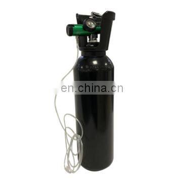 10L/13.4L/20.0L Oxygen/Nitrogen/Argon Gas Cylinder For Steel Gas Cylinder With QF-2G1 Valve and Black Steel Guard And Regulator